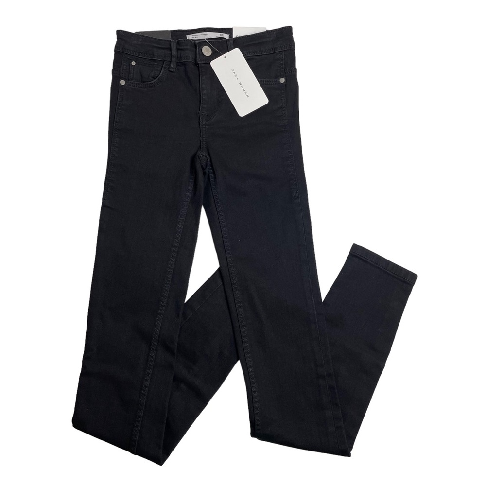 Zara Woman Love Your Body Curves Original Black Skinny Jeans Size 00 New